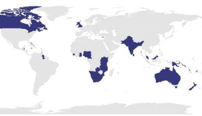 Map showing the countries of The Commonwealth